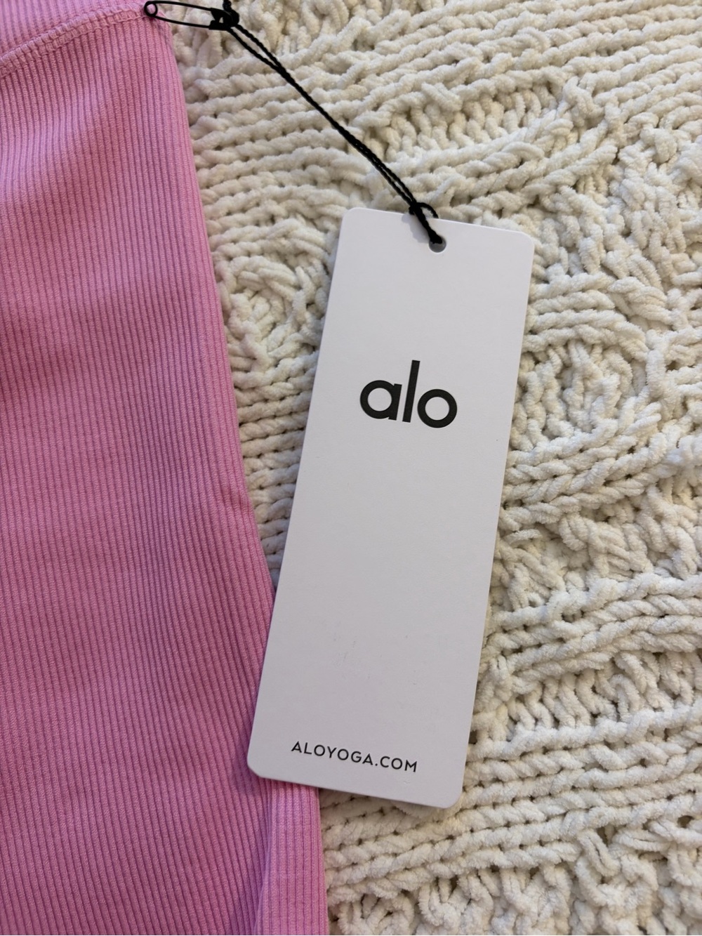 ALO Yoga Ribbed Athletic Shorts in Heart Pink - Picture 3 of 6